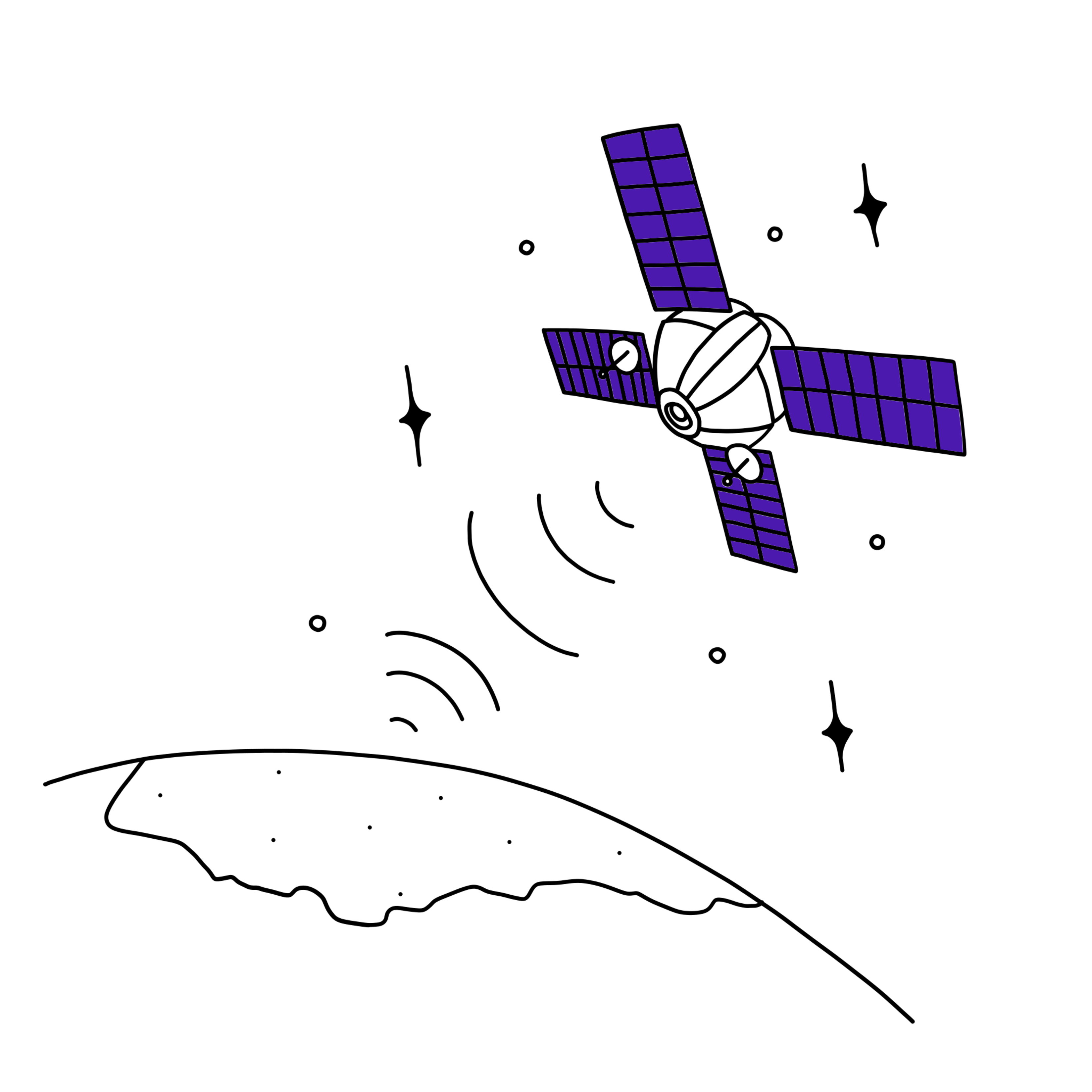 Innovation and technology satellite illustration